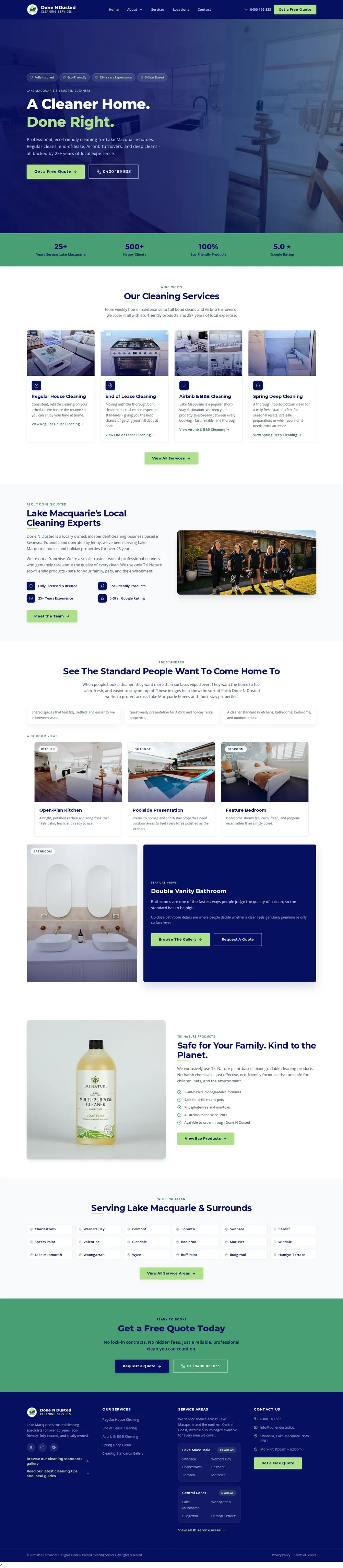 Done N Dusted full homepage