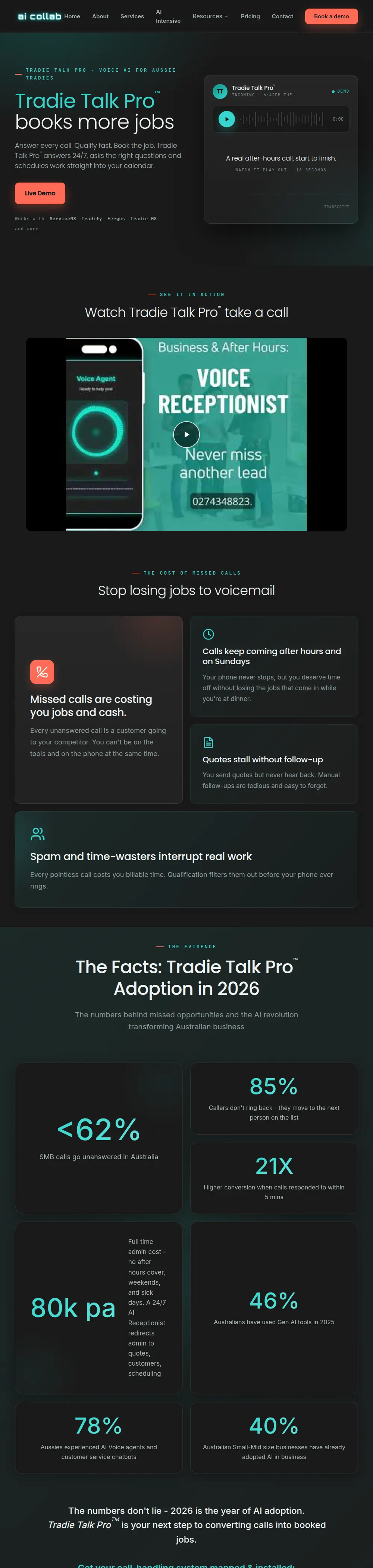 Tradie Talk Pro full homepage